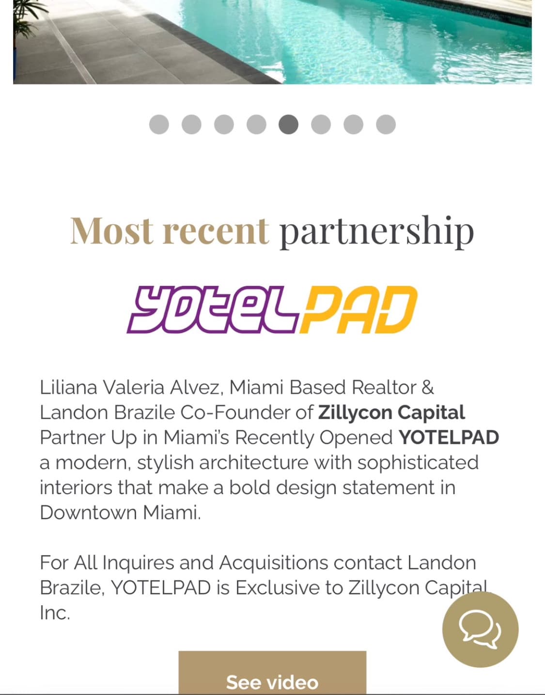 YOTELPAD Miami partnership announcement with property image